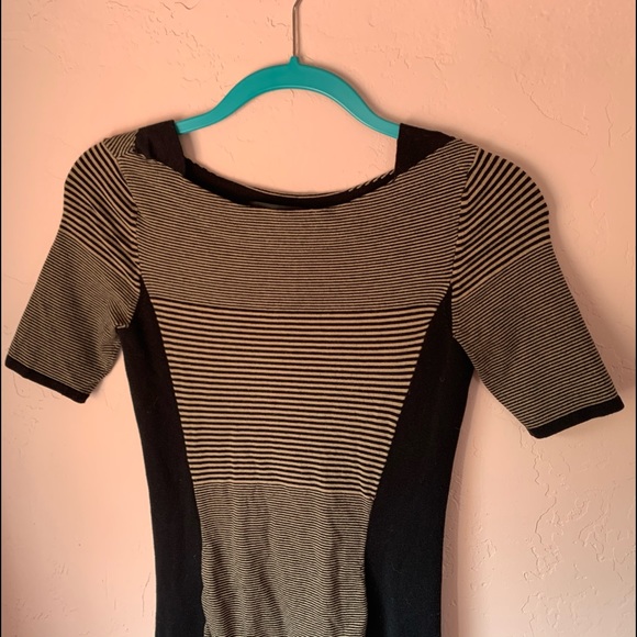 EUC rag & bone Black & Taupe Striped Mini Dress XS - Picture 4 of 6